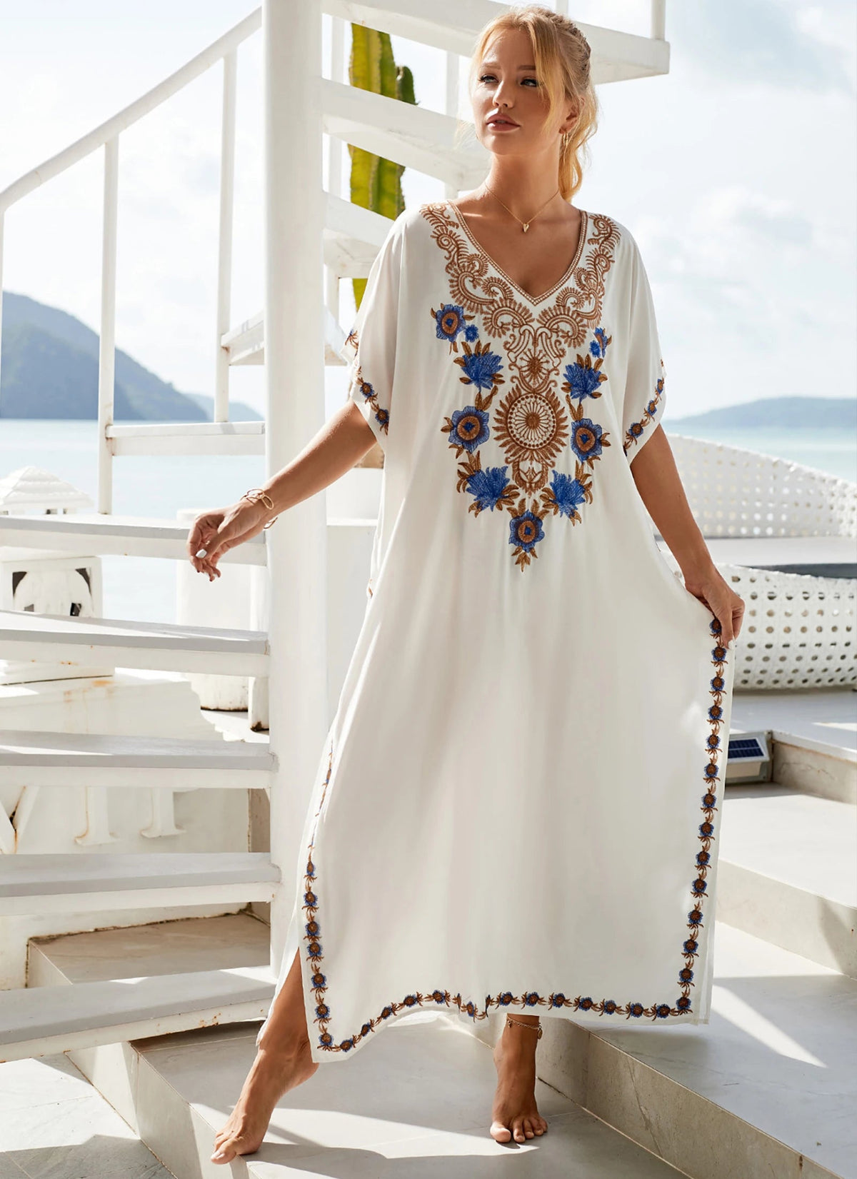 Kaftan Bordado Horizonte - Indra Moda Indiana