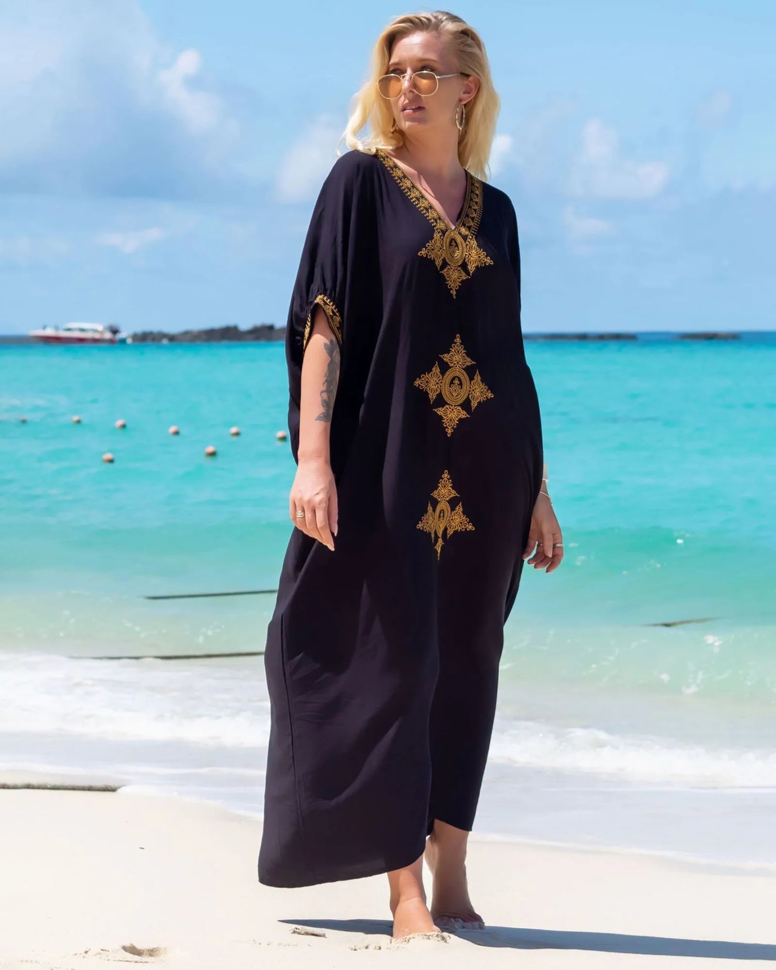 Kaftan Bordado Horizonte - Indra Moda Indiana