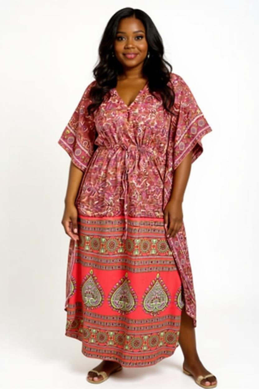 Kaftan Longa Esmeralda Seda Indiana - Indra Moda Indiana