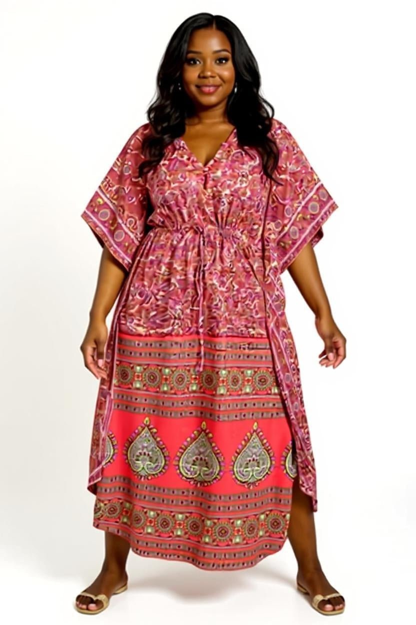 Kaftan Longa Esmeralda Seda Indiana - Indra Moda Indiana