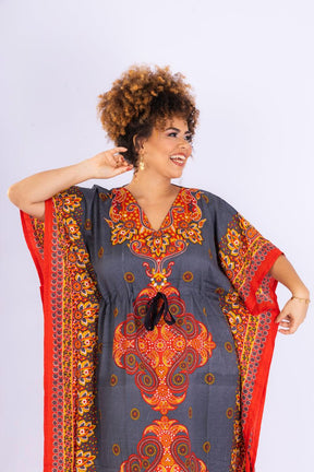 Kaftan Longa Mandala Colors Moda Boho Ajustável Coleção Premium 2957 - Indra Moda Indiana