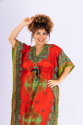 Kaftan Longa Mandala Colors Moda Boho Ajustável Coleção Premium 3742 - Indra Moda Indiana