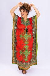 Kaftan Longa Mandala Colors Moda Boho Ajustável Coleção Premium 3742 - Indra Moda Indiana