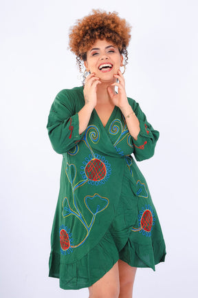 Kimono Agatha Flowers Bordado - Indra Moda Indiana