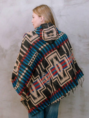 Poncho com capuz boho chic andina - Indra Moda Indiana