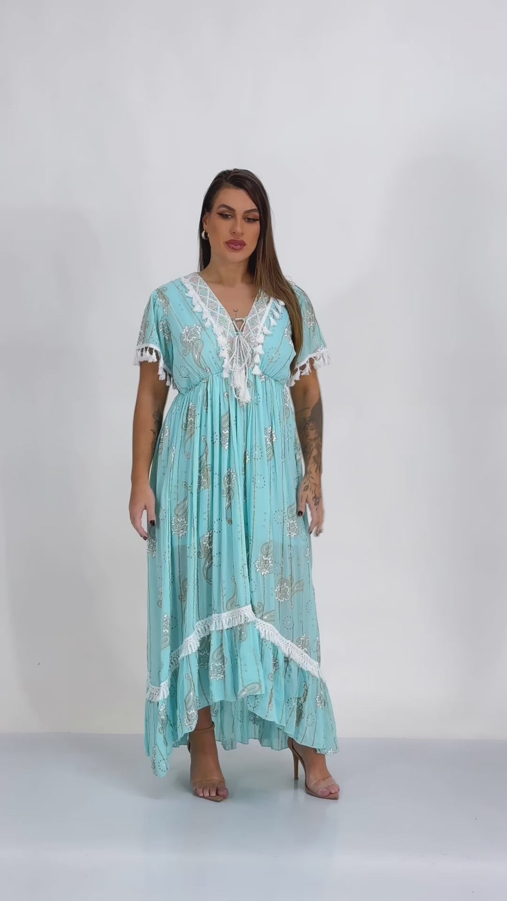 Vestido Longo Boho Aurora do Deserto Coleção Especial 8456.
