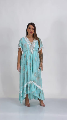 Vestido Longo Boho Aurora do Deserto Coleção Especial 8456.