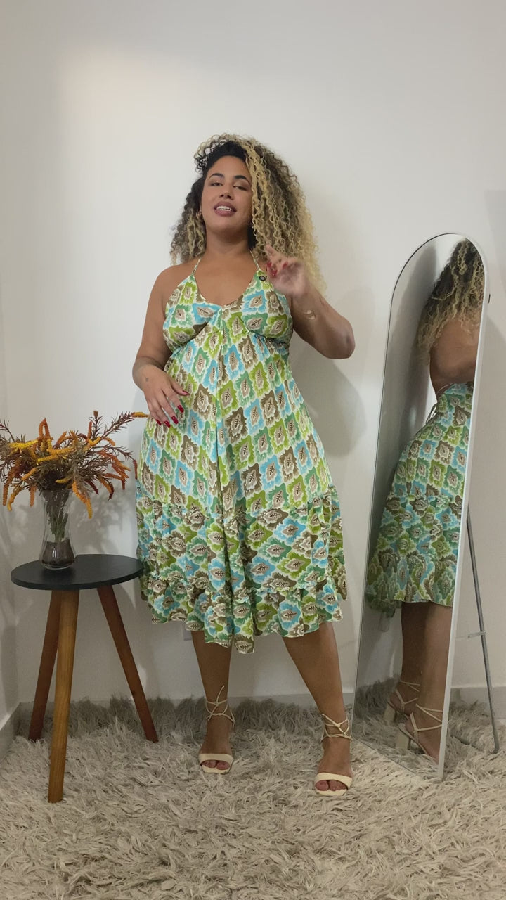 Vestido Curto Vibe Indiana Boho Vintage Coleção Premium