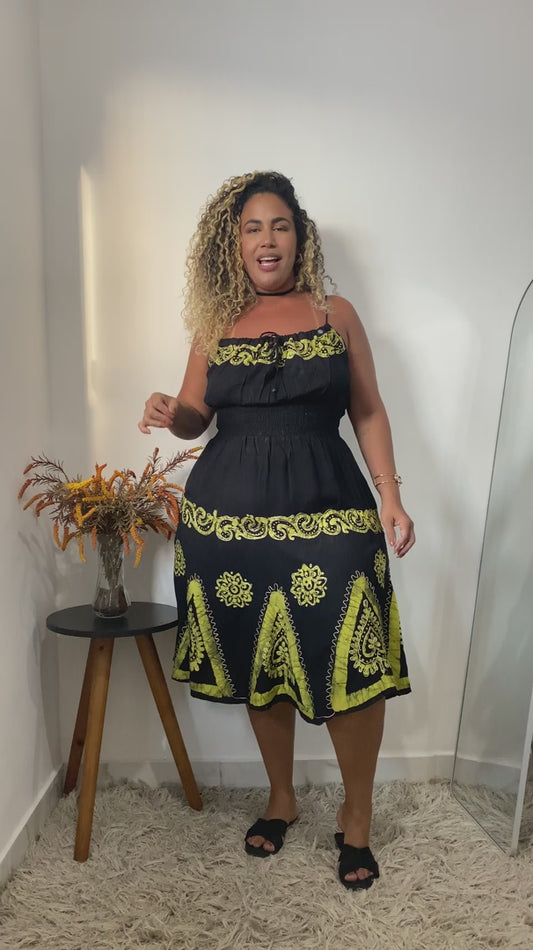 Vestido Black Curto Stone Bordado Coleção Viscose Premium 2575
