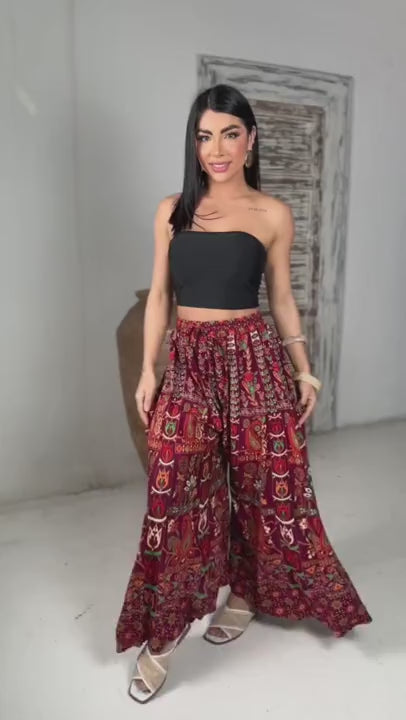 Calça Pantalona Patchwork