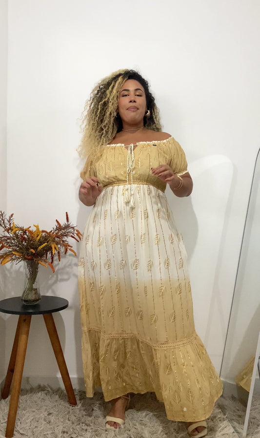 Vestido Longo Encanto do Alvorecer Ciganinha Coleção Luxo