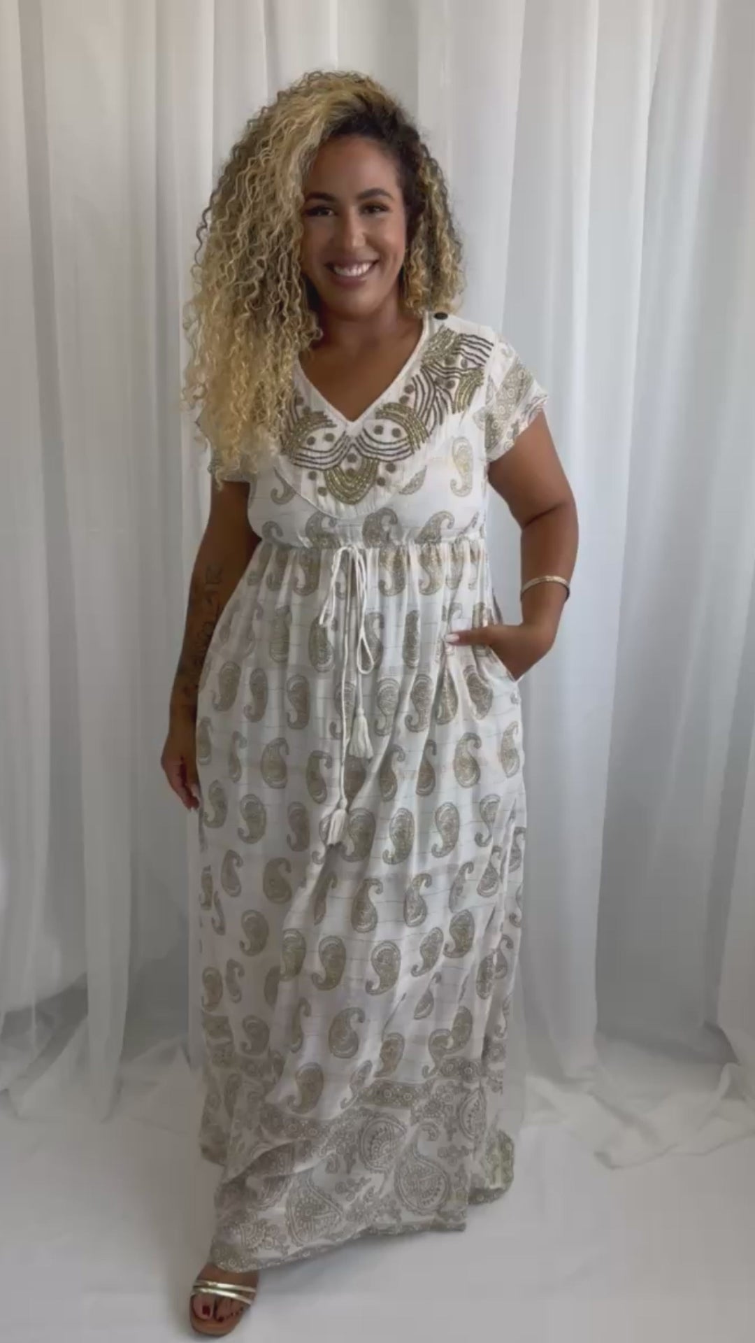 Vestido Longo Sonho Mediterrâneo Coleção Encanto Boho