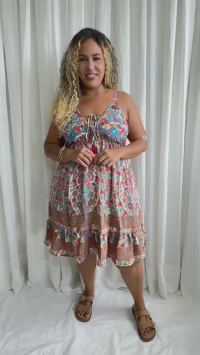 Vestido Curto Sonho Indiano Bordado