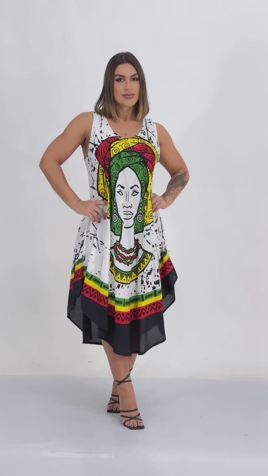 Vestido Trapézio Ajustável Vibe Nzinga Ajustável Coleção Premium