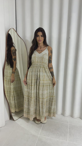 Vestido Longo Jardim Boêmio Coleção Luxo Boho