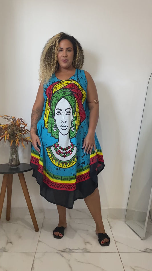 Vestido Trapézio Ajustável Vibe Nzinga Ajustável Coleção Premium 4875