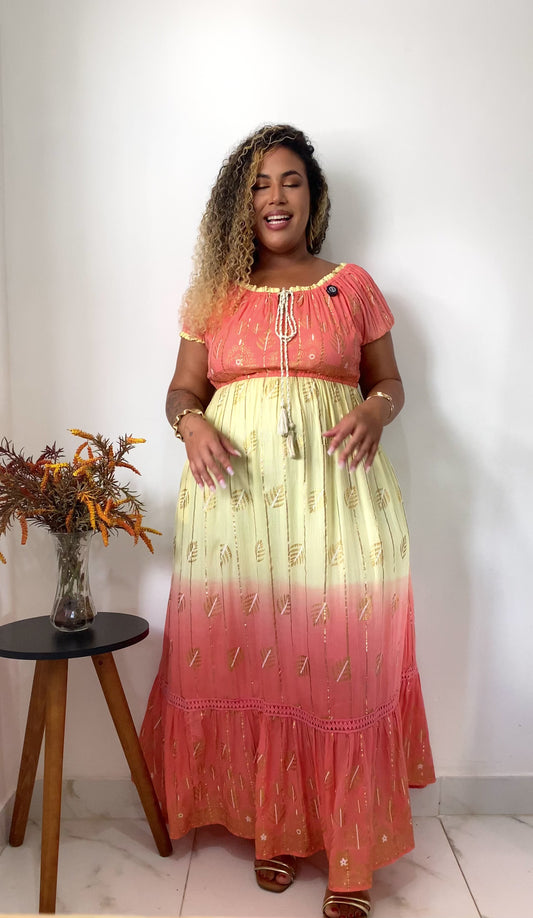 Vestido Longo Encanto do Alvorecer Ciganinha Coleção Luxo 6673