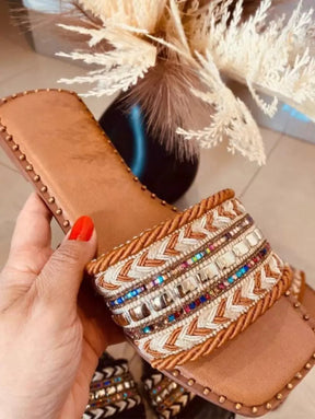 Rasteira Brilho Étnico - Indra Moda Indiana