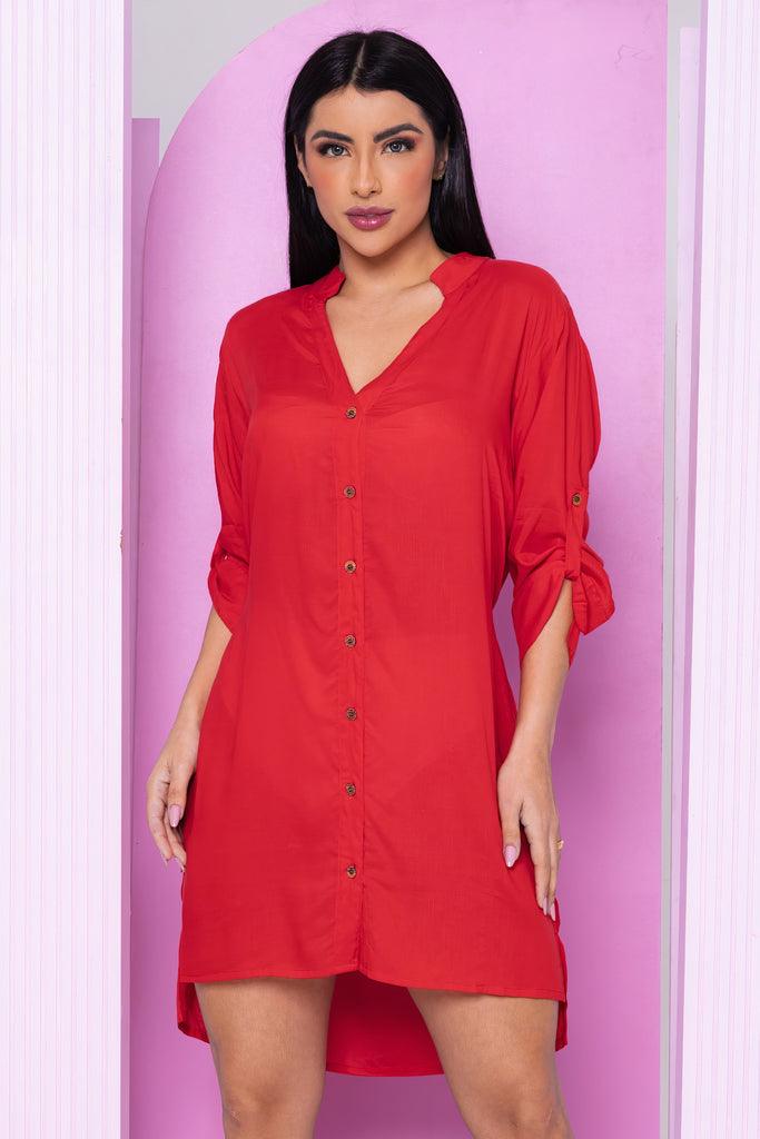 Túnica Bata Indiana chamise Viscose Manga 3/4 Coleção Premium 1858 - Indra Moda Indiana