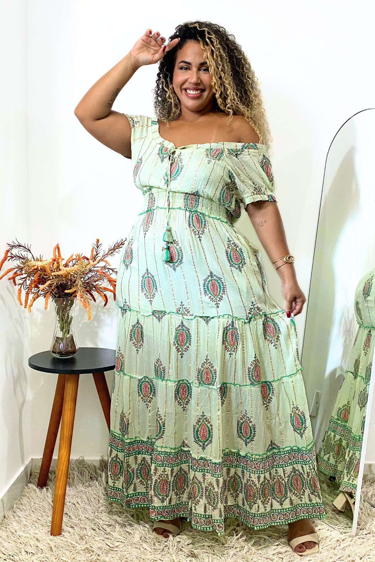 Vestido Boho Chic Longo Luz do Luar - Indra Moda Indiana