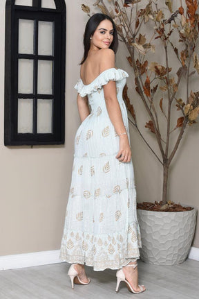 Vestido Boho Longo Alvorada do Amanhecer Coleção Encanto Premium - Indra Moda Indiana
