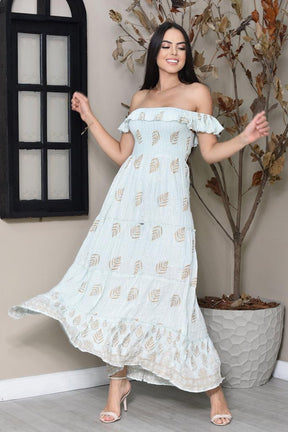 Vestido Boho Longo Alvorada do Amanhecer Coleção Encanto Premium - Indra Moda Indiana