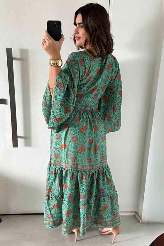 Vestido Boho Longo Aurora da Serra Bordado Linha Luxo.