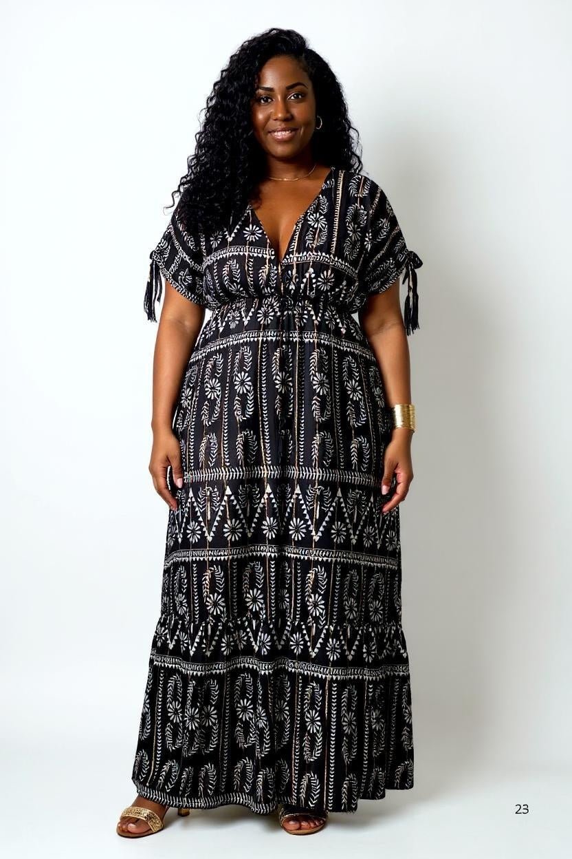 Vestido Boho Longo Aurora Noturna - Indra Moda Indiana