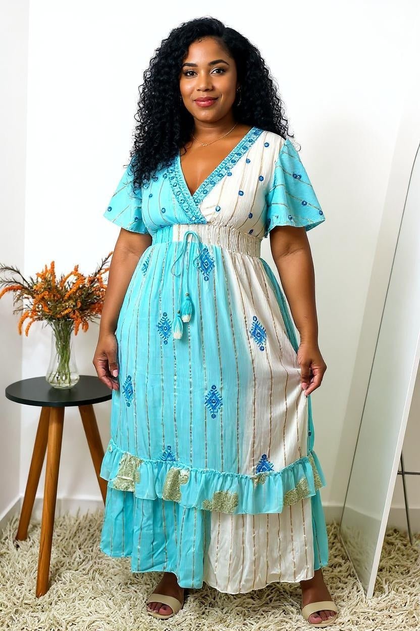 Vestido Boho Longo Encanto Dubai - Indra Moda Indiana