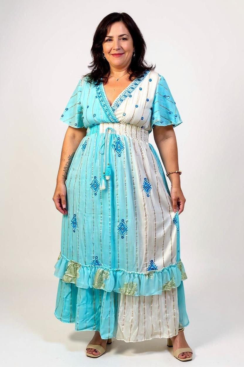 Vestido Boho Longo Encanto Dubai - Indra Moda Indiana