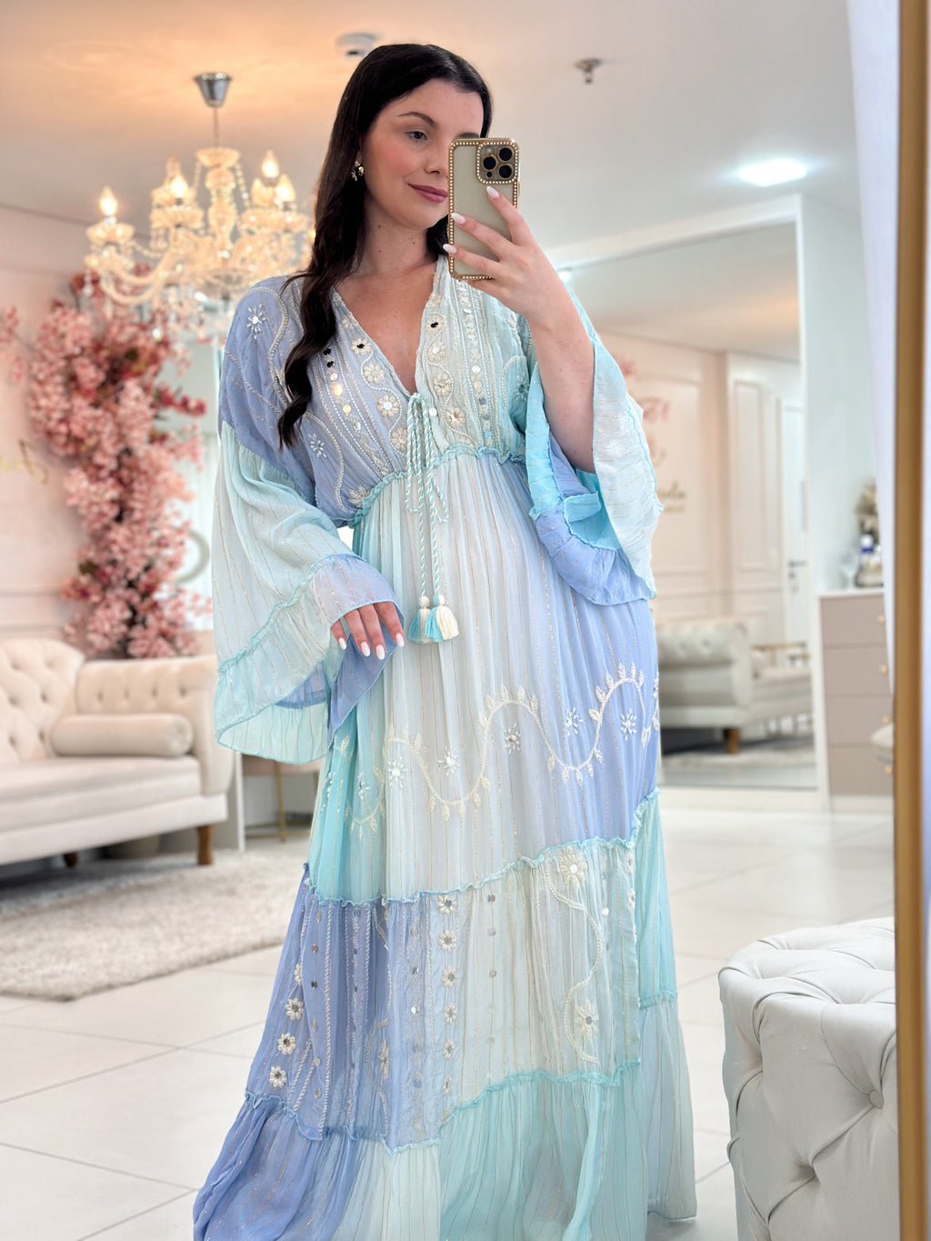 Vestido Céu Sereno - Indra Moda Indiana