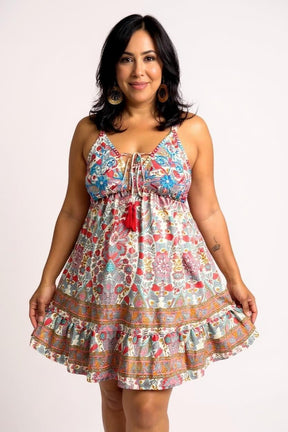 Vestido Curto Sonho Indiano Bordado - Indra Moda Indiana