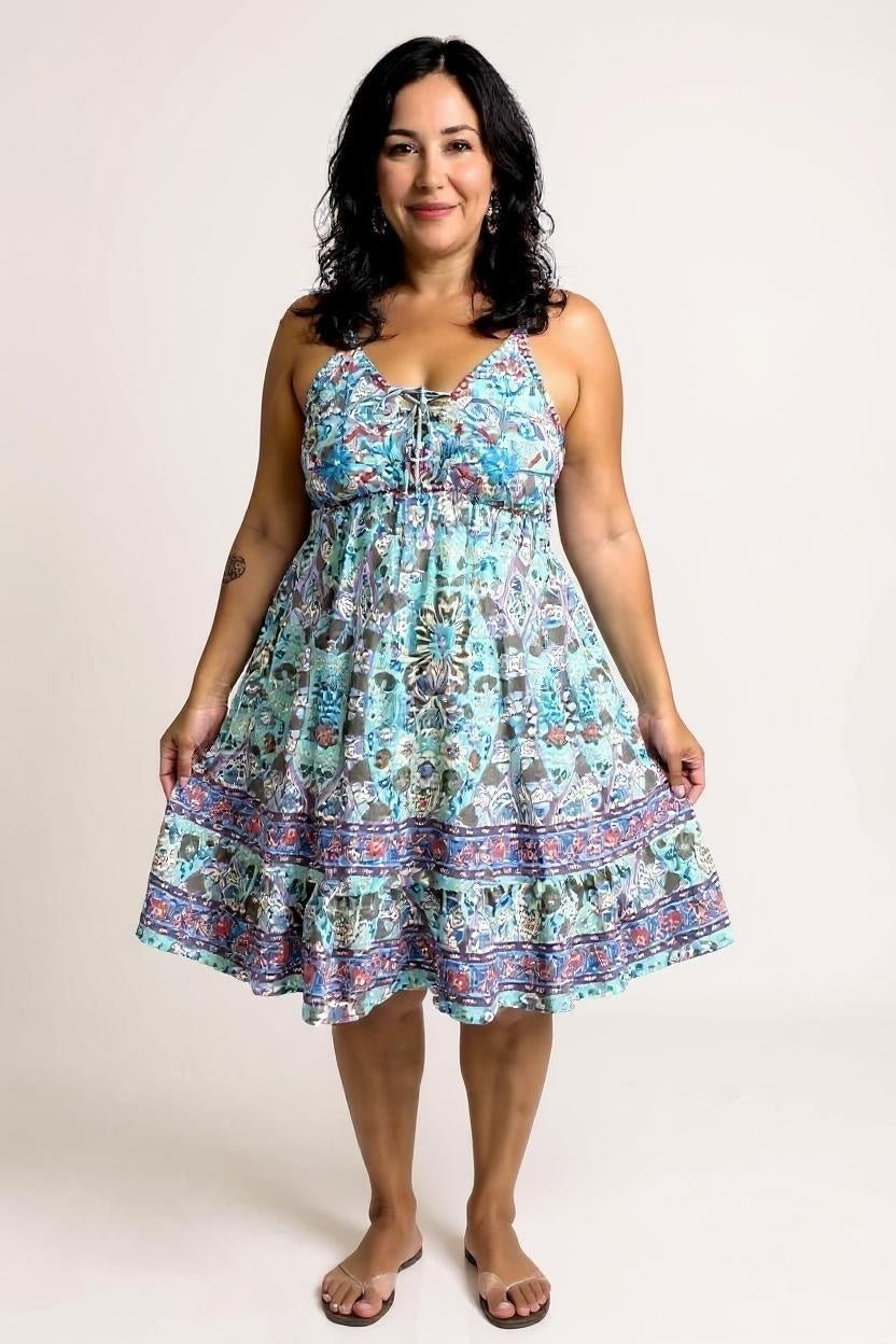 Vestido Curto Sonho Indiano Bordado - Indra Moda Indiana