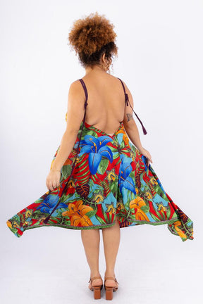 Vestido Explosão Tropical Longo Boho Retrô Coleção Premium 4079 - Indra Moda Indiana