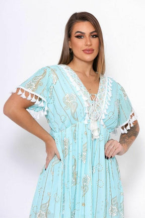 Vestido Longo Boho Aurora do Deserto Coleção Boho Premium - Indra Moda Indiana