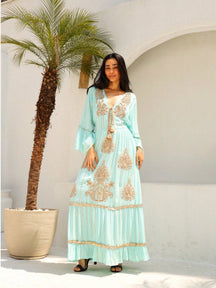 Vestido Longo Boho Luxo Dubai - Indra Moda Indiana