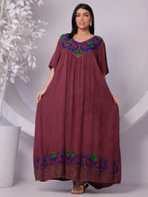 Vestido Longo Conforto Plus Size Bordado - Indra Moda Indiana