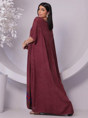 Vestido Longo Conforto Plus Size Bordado - Indra Moda Indiana