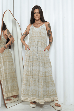 Vestido Longo Jardim Boêmio Coleção Luxo Boho - Indra Moda Indiana