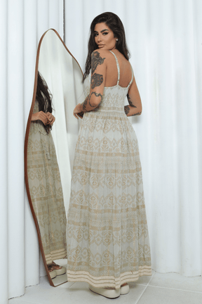 Vestido Longo Jardim Boêmio Coleção Luxo Boho - Indra Moda Indiana