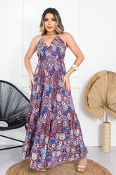 Vestido Longo Vibe Étnica Ajustável Boho Vintage Coleção Premium 3997 - Indra Moda Indiana