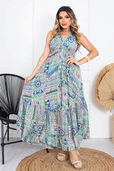 Vestido Longo Vibe Étnica Ajustável Boho Vintage Coleção Premium 8915 - Indra Moda Indiana