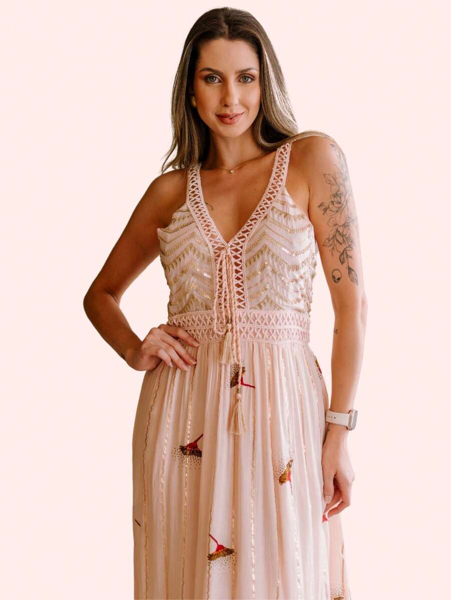 Vestido Noite Boho - Indra Moda Indiana