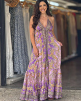 Vestido Rosa de Varanasi - Indra Moda Indiana
