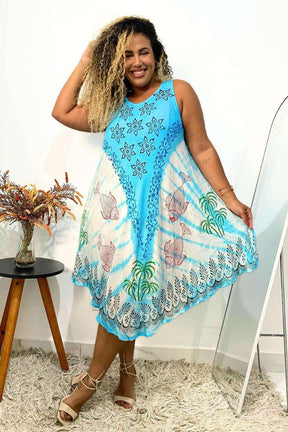Vestido Trapézio Ajustável Luz de Kahina Alça Curta - Indra Moda Indiana