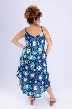 Vestido Trapézio Ajustável Olho Grego Viscose Coleção Premium 27 - Indra Moda Indiana