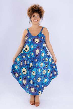 Vestido Trapézio Ajustável Olho Grego Viscose Coleção Premium 4098 - Indra Moda Indiana