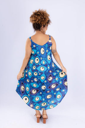Vestido Trapézio Ajustável Olho Grego Viscose Coleção Premium 4098 - Indra Moda Indiana