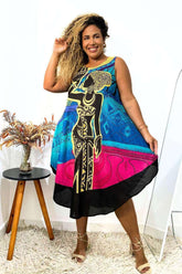 Vestido Trapézio Ajustável Vibe Nzinga Ajustável Coleção Premium - Indra Moda Indiana