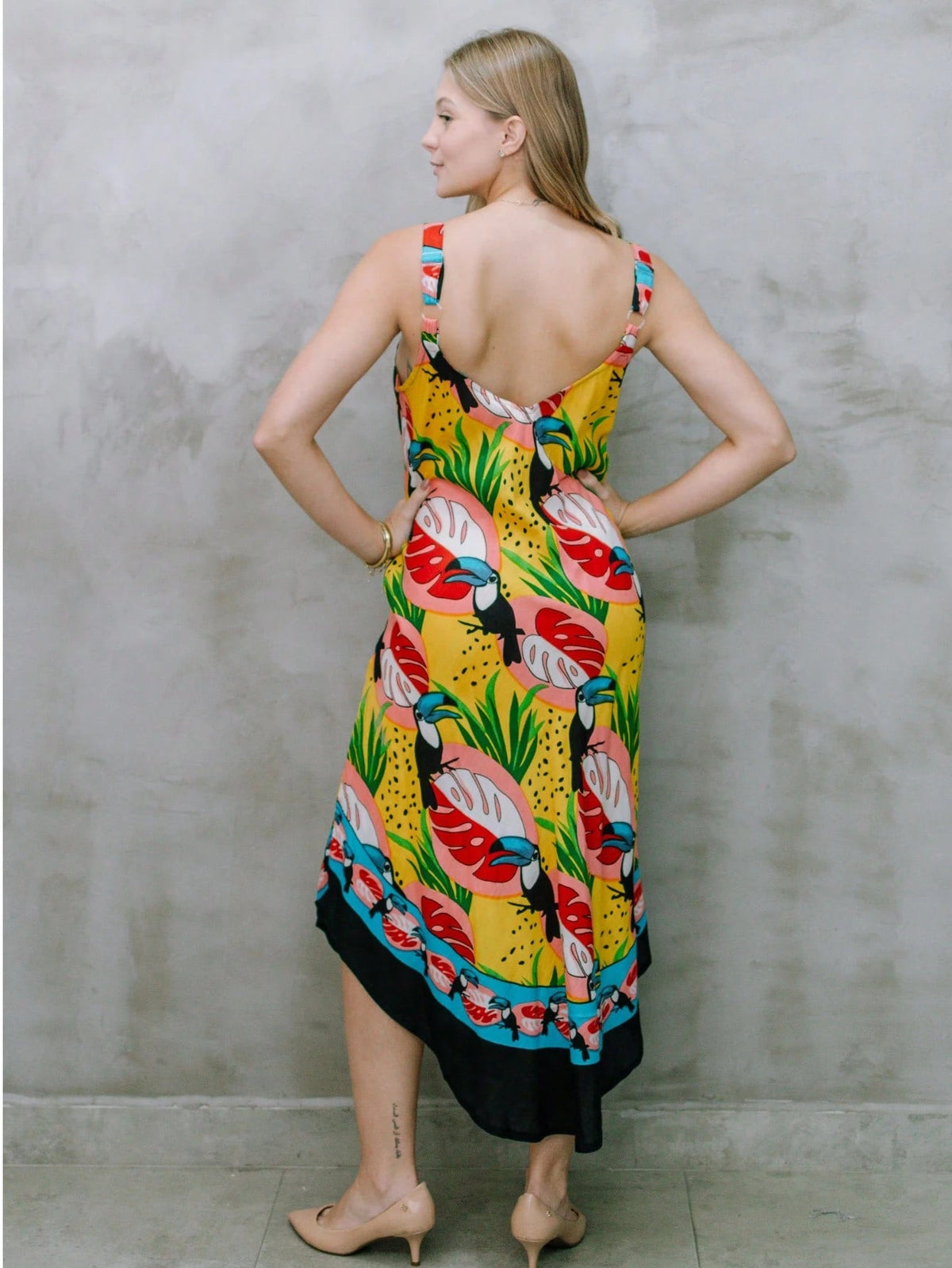 Vestido Trapézio Tropicália - Indra Moda Indiana